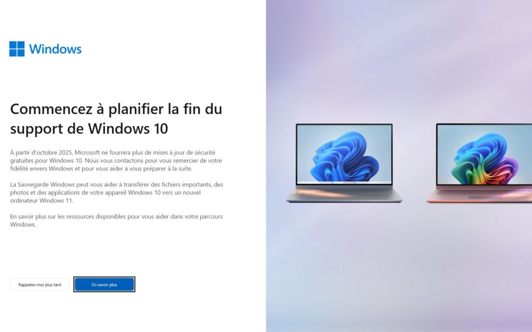 Fin Programmée Windows10